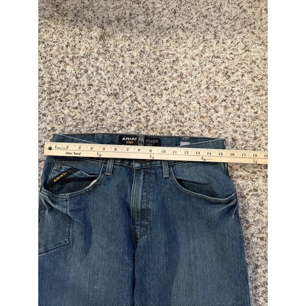 ARIAT Rebar M4 Jeans Mens 31x32 Blue Denim Relaxed Bootcut Western Work